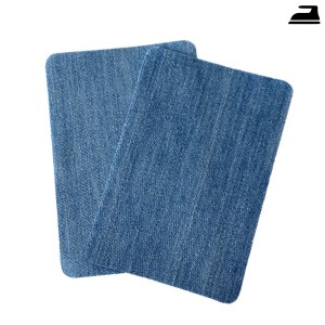 Bügelflicken Jeans hellblau