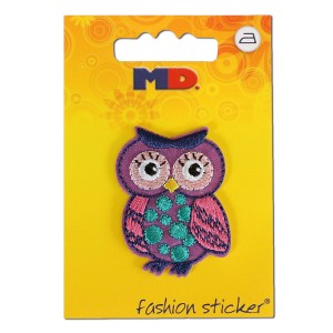 Kinder Bügelbild Eule lila