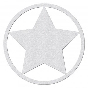 Reflektierender Stern mit Kreis zum Aufkleben